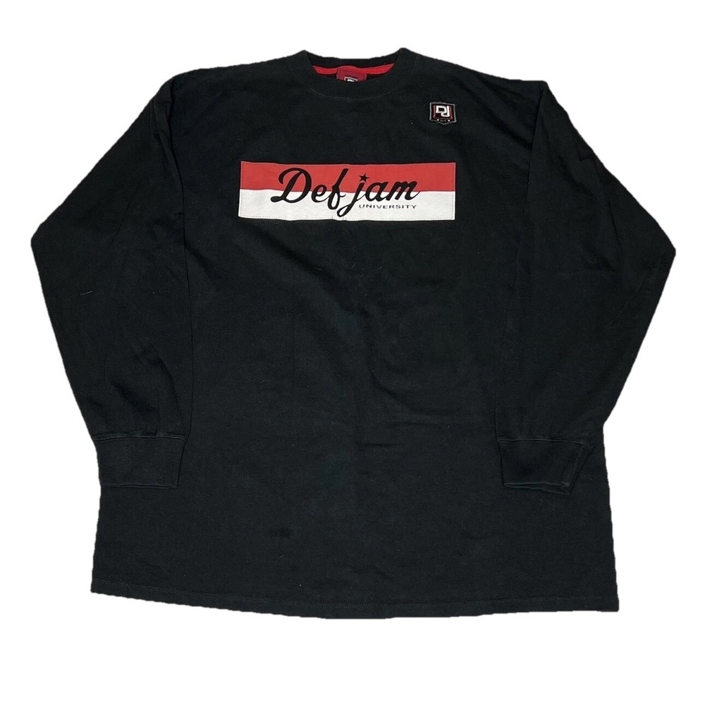 Vintage Def Jam University 84 Men's Long Sleeve Black Graphic T-Shirt Mens XL
